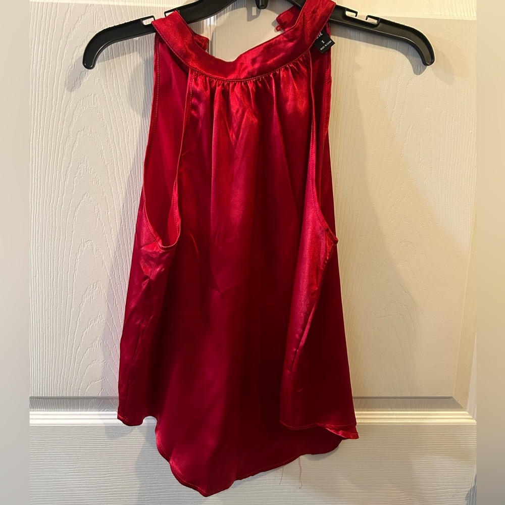 Red Silk Halter Top